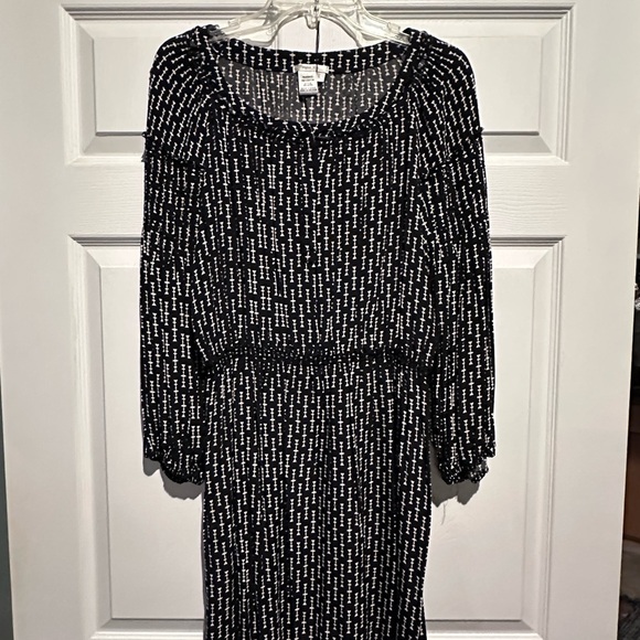 Sophie Max Black Big Sleeve Dress Sz L - Picture 1 of 5